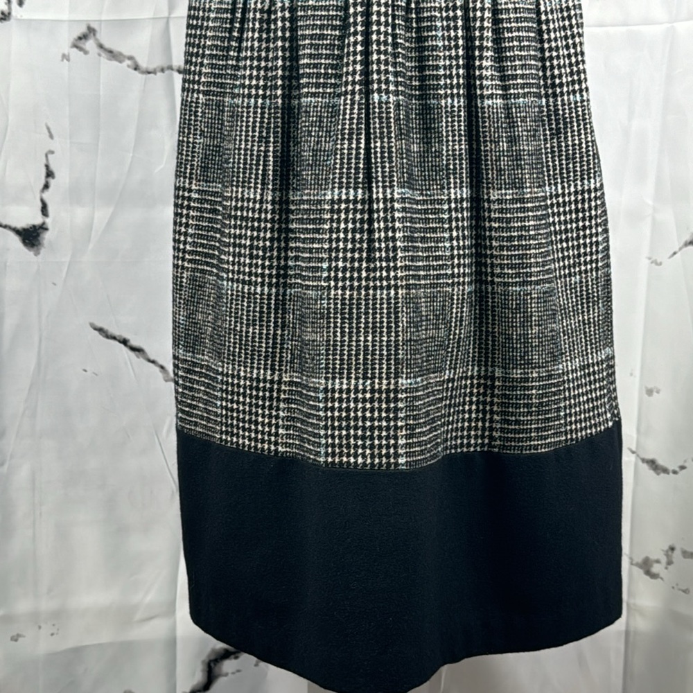Zara Basic Plaid Jumper Houndstooth Wool Blend Midi Shift School Girl Academia - Picture 3 of 11